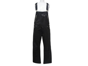 極美品 CHROME HEARTS クロムハーツ OVERALL レザーオーバーオール サイズS クロスボール ダガージップ ブラック 中古 4b003164 