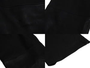 極美品 CHROME HEARTS クロムハーツ OVERALL レザーオーバーオール サイズS クロスボール ダガージップ ブラック 中古 4b003164 