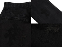 画像をギャラリービューアに読み込む, CHROME HEARTS クロムハーツ セメタリークロスパッチ デニムパンツ サイズ26 Levi&#39;s リーバイス レディース ブラック 20パッチ 美品 中古 4b003166 