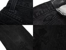 画像をギャラリービューアに読み込む, CHROME HEARTS クロムハーツ セメタリークロスパッチ デニムパンツ サイズ26 Levi&#39;s リーバイス レディース ブラック 20パッチ 美品 中古 4b003166 