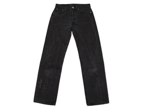 CHROME HEARTS クロムハーツ セメタリークロスパッチ デニムパンツ サイズ26 Levi's リーバイス レディース ブラック 20パッチ 美品 中古 4b003166 