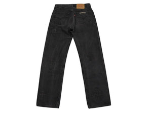 CHROME HEARTS クロムハーツ セメタリークロスパッチ デニムパンツ サイズ26 Levi's リーバイス レディース ブラック 20パッチ 美品 中古 4b003166 