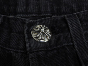 CHROME HEARTS クロムハーツ セメタリークロスパッチ デニムパンツ サイズ26 Levi's リーバイス レディース ブラック 20パッチ 美品 中古 4b003166 