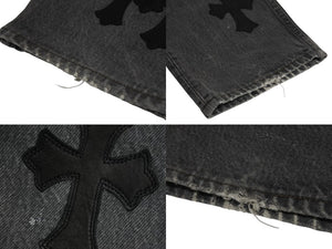 CHROME HEARTS クロムハーツ セメタリークロスパッチ デニムパンツ サイズ27 Levi's リーバイス グレー 20パッチ 美品 中古 4b003167