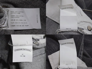 CHROME HEARTS クロムハーツ セメタリークロスパッチ デニムパンツ サイズ27 Levi's リーバイス グレー 20パッチ 美品 中古 4b003167