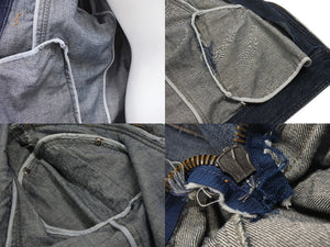 DOLCE&GABBANA ドルチェアンドガッバーナ 2004AW レーシング レザー デニム ジャケット ブルー アウター サイズ34/48 美品 中古 4b003169