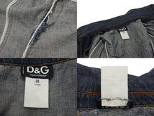 Load image into Gallery viewer, DOLCE&amp;GABBANA ドルチェアンドガッバーナ 2004AW レーシング レザー デニム ジャケット ブルー アウター サイズ34/48 美品 中古 4b003169