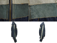 Load image into Gallery viewer, DOLCE&amp;GABBANA ドルチェアンドガッバーナ 2004AW レーシング レザー デニム ジャケット ブルー アウター サイズ34/48 美品 中古 4b003169