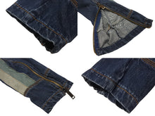 Load image into Gallery viewer, DOLCE&amp;GABBANA ドルチェアンドガッバーナ 2004AW レーシング レザー デニム ジャケット ブルー アウター サイズ34/48 美品 中古 4b003169