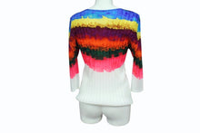 Load image into Gallery viewer, ISSEY MIYAKE PLEATS PLEASE イッセイミヤケ プリーツプリーズ フリル柄 長袖 プリーツブラウス PP31-FK341 マルチカラー サイズ3 美品 中古 4b003172