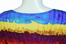 Load image into Gallery viewer, ISSEY MIYAKE PLEATS PLEASE イッセイミヤケ プリーツプリーズ フリル柄 長袖 プリーツブラウス PP31-FK341 マルチカラー サイズ3 美品 中古 4b003172