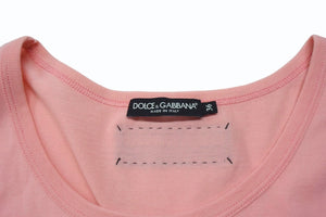 極美品 DOLCE&GABBANA ドルチェアンドガッバーナ タンクトップ F8H47T サイズ36 ALL THE LOVERS プリント ピンク 中古 4b003173