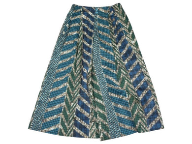 極美品 ISSEY MIYAKE イッセイミヤケ ワイドパンツ IM43FF005 サイズ1 総柄 プリント マルチカラー ポリエステル 14AW 中古 4b003175