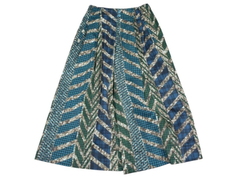 極美品 ISSEY MIYAKE イッセイミヤケ ワイドパンツ IM43FF005 サイズ1 総柄 プリント マルチカラー ポリエステル 14AW 中古 4b003175