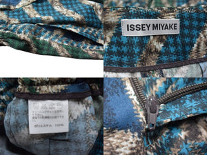 極美品 ISSEY MIYAKE イッセイミヤケ ワイドパンツ IM43FF005 サイズ1 総柄 プリント マルチカラー ポリエステル 14AW 中古 4b003175