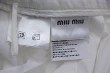 画像をギャラリービューアに読み込む, MIU MIU ミュウミュウ ポプリンスカート MG1808 11KY サイズ40 プリーツホワイト レッドブラック 22FW 美品 中古 4b003177 