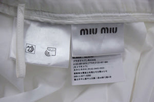 MIU MIU ミュウミュウ ポプリンスカート MG1808 11KY サイズ40 プリーツホワイト レッドブラック 22FW 美品 中古 4b003177 