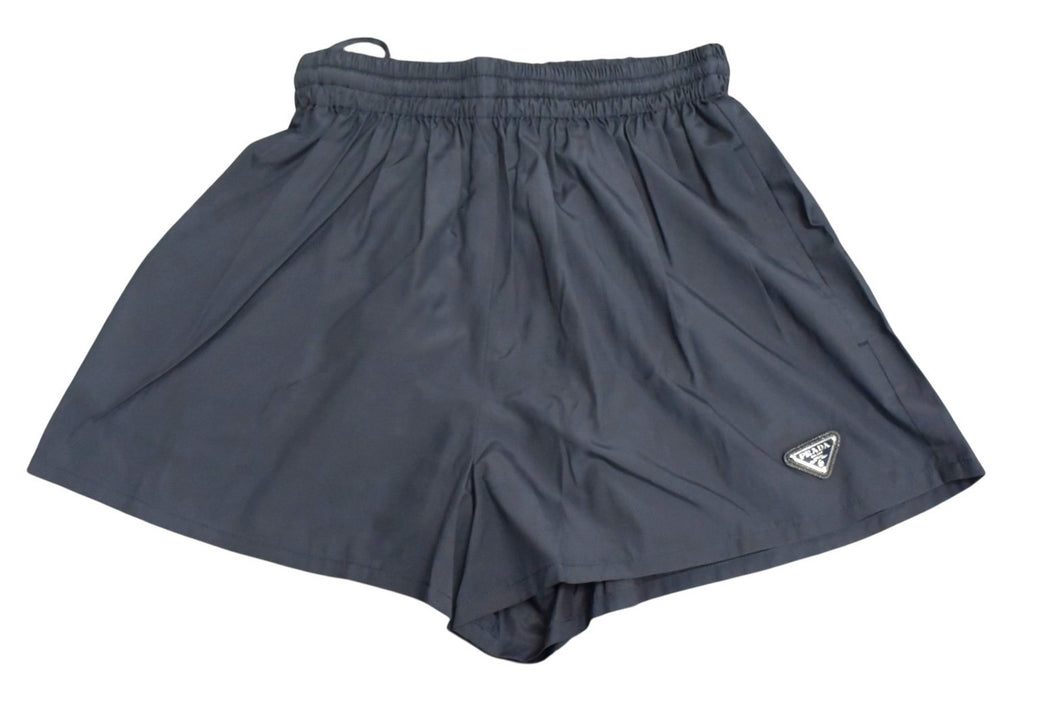 PRADA プラダ ショートパンツ ショーツ P218G サイズ36 シルクトライアングルロゴ 三角プレート ネイビー 美品 中古 4b003178 