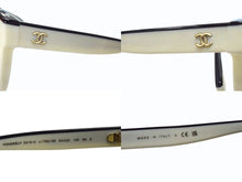 Load image into Gallery viewer, 極美品 CHANEL シャネル バタフライ シェイプ アイウェア サングラス 5414-A ホワイト ブラック ゴールド金具 サイズ54□20 中古 4b003180