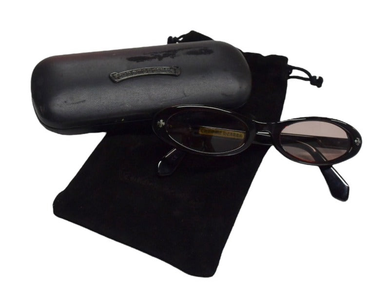 CHROME HEARTS クロムハーツ Tart2 初期サングラス CHクロス プラスチック シルバー925 ブラック 美品 中古 4b003182 