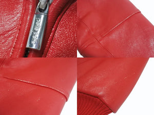 pellepelle ペレペレ SODA CLUB ソーダクラブ レザージャケット サイズ42 パッチ スタッズ ラインストーン レッド ブラック 美品 中古 4b003184