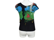 Load image into Gallery viewer, 極美品 ISSEY MIYAKE イッセイミヤケ ハイネックカットソー ノースリーブ MI33FK247 ブラック マルチカラー 中古 4b003190