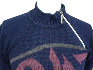 CHRISTIAN DIOR クリスチャンディオール 1947 ニット ブランドロゴ ネイビー ピンク ブルー ベージュ サイズ5A 美品 中古 4b003195