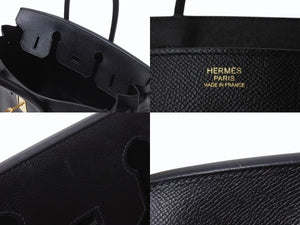 HERMES エルメス BIRKIN バーキン 30 ヴォーエプソン ブラック ゴールド金具 T刻印 2015年製 美品 中古 4b003197