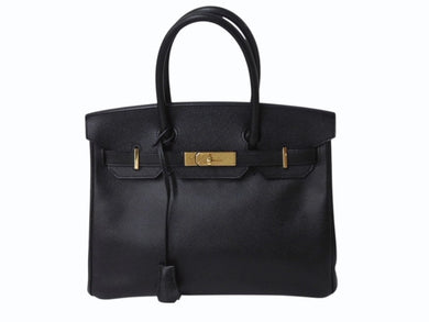 HERMES エルメス BIRKIN バーキン 30 ヴォーエプソン ブラック ゴールド金具 T刻印 2015年製 美品 中古 4b003197