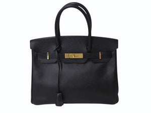 HERMES エルメス BIRKIN バーキン 30 ヴォーエプソン ブラック ゴールド金具 T刻印 2015年製 美品 中古 4b003197