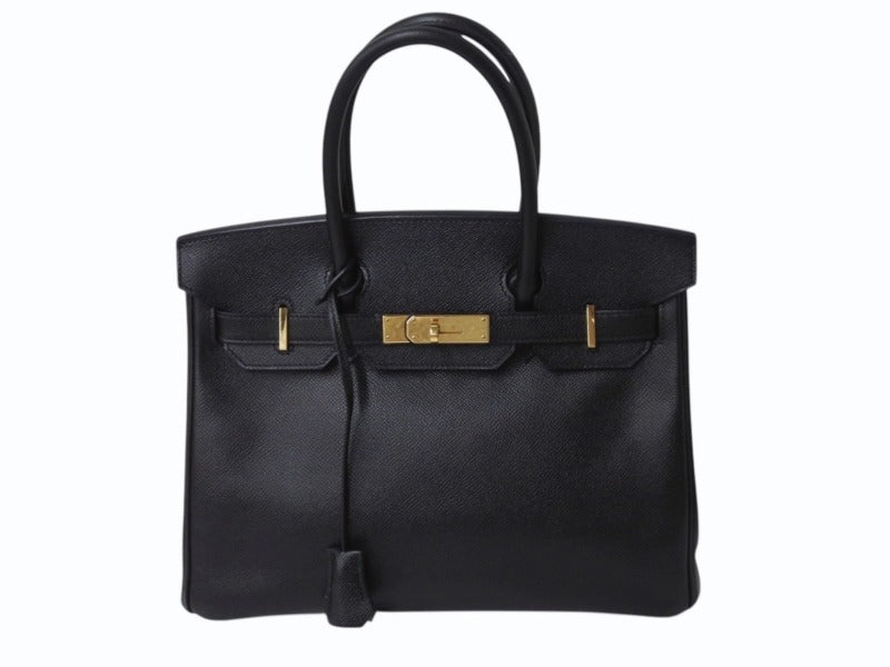 HERMES エルメス BIRKIN バーキン 30 ヴォーエプソン ブラック ゴールド金具 T刻印 2015年製 美品 中古 4b003197
