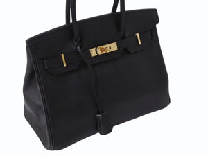 HERMES エルメス BIRKIN バーキン 30 ヴォーエプソン ブラック ゴールド金具 T刻印 2015年製 美品 中古 4b003197