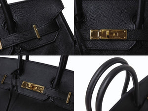 HERMES エルメス BIRKIN バーキン 30 ヴォーエプソン ブラック ゴールド金具 T刻印 2015年製 美品 中古 4b003197