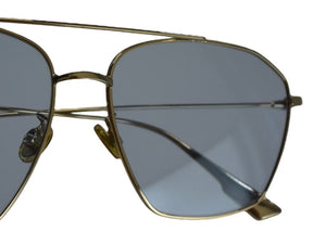 極美品 Christian Dior クリスチャンディオール サングラス アイウェア J5G サイズ145 メタルフレーム ブルー ゴールド プラスチック 中古 4b003200