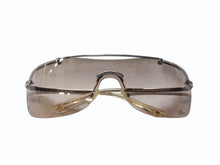 Load image into Gallery viewer, 極美品 Christian Dior クリスチャンディオール DIOR AIR/F シールド サングラス AURFL サイズ115 リムレス ライトブラウン 中古 4b003203