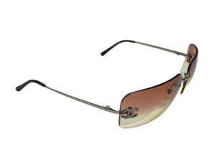 CHANEL シャネル リムレス サングラス 4017-D c.124/89 サイズ62□17 120 ココマーク ラインストーン ピンク系 グラデーション 美品 中古 4b003213