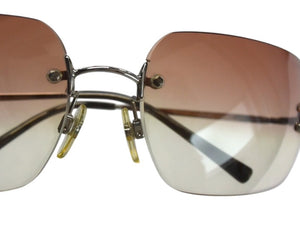 CHANEL シャネル リムレス サングラス 4017-D c.124/89 サイズ62□17 120 ココマーク ラインストーン ピンク系 グラデーション 美品 中古 4b003213