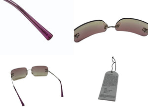 極美品 CHANEL シャネル リムレス サングラス 4017-D c.124/58 サイズ62□17 120 ココマーク ラインストーン ピンク 中古 4b003214