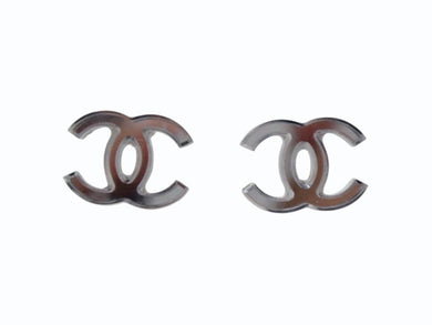 極美品 CHANEL シャネル ピアス ココマーク 両耳 ミラー アクセサリー 09C刻印 フランス製 GP クリア ゴールド金具 中古 4b003216