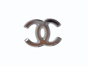 極美品 CHANEL シャネル ピアス ココマーク 両耳 ミラー アクセサリー 09C刻印 フランス製 GP クリア ゴールド金具 中古 4b003216