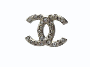 CHANEL シャネル ココマーク ピアス 重量約1.3g B11P刻印 ラインストーン メタル シルバー クリア 両耳用 美品 中古 4b003219
