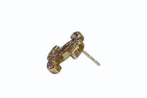 CHANEL シャネル ピアス ココマーク ラインストーン 06A アクセサリー GP ゴールド ピンク 美品 中古 4b003206