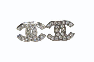 CHANEL シャネル ピアス ココマーク 10V刻印 メタル ラインストーン シルバー 重量約1.5g 両耳用 美品 中古 4b003220
