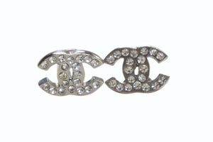 CHANEL シャネル ピアス ココマーク 10V刻印 メタル ラインストーン シルバー 重量約1.5g 両耳用 美品 中古 4b003220