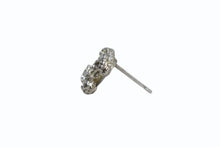 Load image into Gallery viewer, 極美品 CHANEL シャネル ココマーク ピアス 両耳 アクセサリー A12A刻印 メタル ラインストーン シルバー 2.5g 中古 4b003207