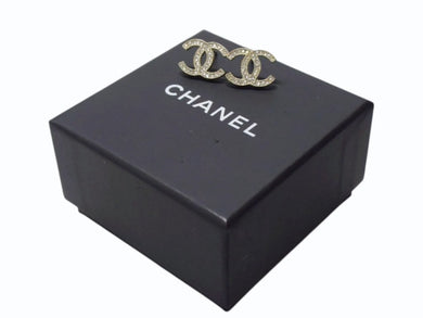 CHANEL シャネル ココマーク ピアス 重量約2.8g A15V刻印 ラインストーン メタル GP ゴールド クリア 両耳用 美品 中古 4b003224