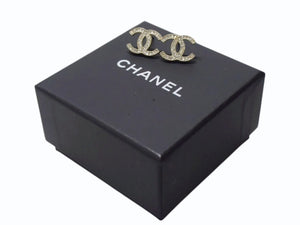 CHANEL シャネル ココマーク ピアス 重量約2.8g A15V刻印 ラインストーン メタル GP ゴールド クリア 両耳用 美品 中古 4b003224