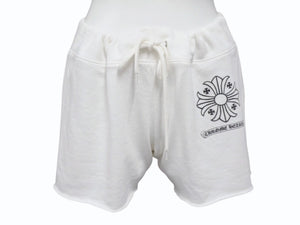 極美品 CHROME HEARTS クロムハーツ スウェットパンツ ショートパンツ サイズS CHプラススクロールラベルロゴ レディース 中古 4b003229 