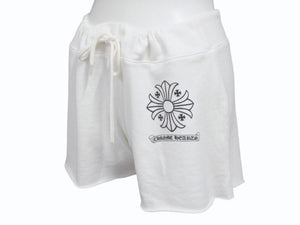 極美品 CHROME HEARTS クロムハーツ スウェットパンツ ショートパンツ サイズS CHプラススクロールラベルロゴ レディース 中古 4b003229 