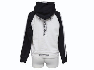 CHROME HEARTS クロムハーツ ラグランフーディー パーカー サイズS オールドモデル ホワイト ブラック 刺繍 レディース 美品 中古 4b003230